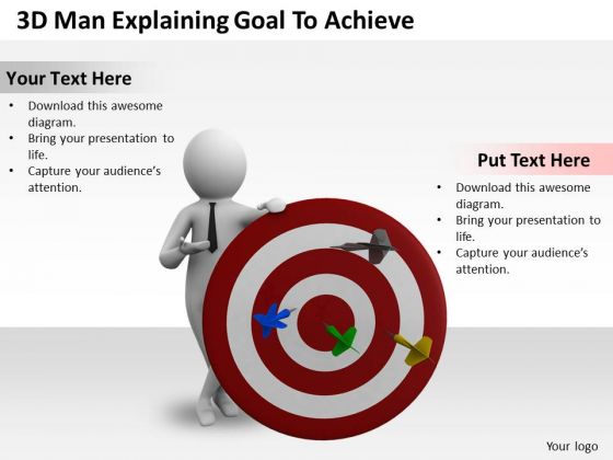 Business Unit Strategy 3d Man Explaining Goal To Achieve Characters Business Unit Strategy 3d Man Explaining Goal To Achieve Characters
