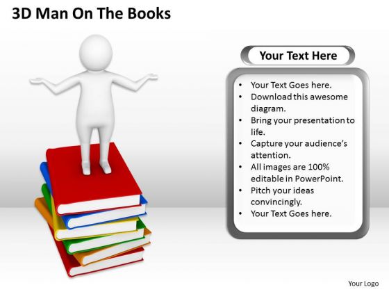 Business Workflow Diagram 3d Man On The Books PowerPoint Slides Business Workflow Diagram 3d Man On The Books PowerPoint Slides