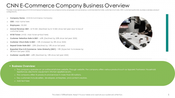 CNN E Commerce Company Business Overview Ppt Portfolio Portrait PDF CNN E Commerce Company Business Overview Ppt Portfolio Portrait PDF