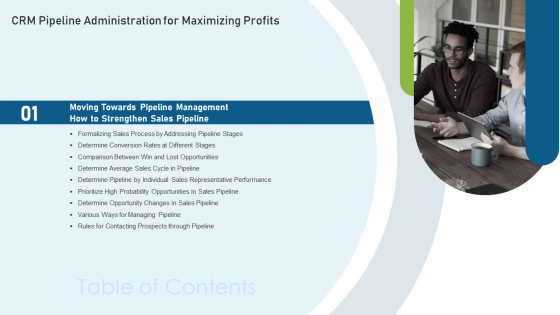 CRM Pipeline Administration For Maximizing Profits Table Of Contents Summary PDF