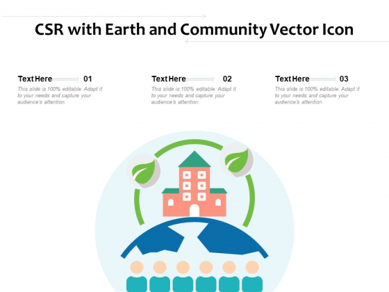 CSR With Earth And Community Vector Icon Ppt PowerPoint Presentation File Graphics Template PDF