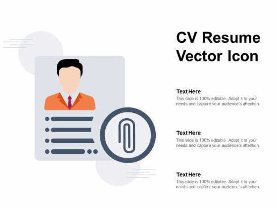 CV Resume Vector Icon Ppt PowerPoint Presentation Infographics Gallery PDF