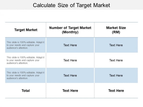Calculate Size Of Target Market Ppt PowerPoint Presentation Portfolio Master Slide