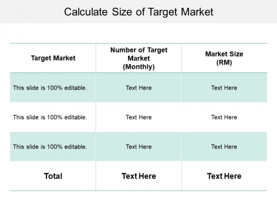 Calculate Size Of Target Market Ppt PowerPoint Presentation Summary Gridlines