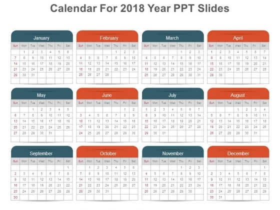 Calendar For 2018 Year Ppt Slides Calendar For 2018 Year Ppt Slides