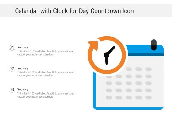 Calendar With Clock For Day Countdown Icon Ppt PowerPoint Presentation Professional Design Inspiration PDF