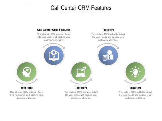 Call Center CRM Features Ppt PowerPoint Presentation Summary Cpb Pdf
