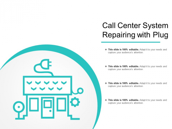 Call Center System Repairing With Plug Ppt PowerPoint Presentation File Objects PDF