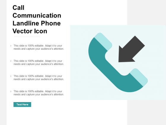 Call Communication Landline Phone Vector Icon Ppt Powerpoint Presentation Model Influencers