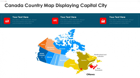 Canada Country Map Displaying Capital City Elements PDF