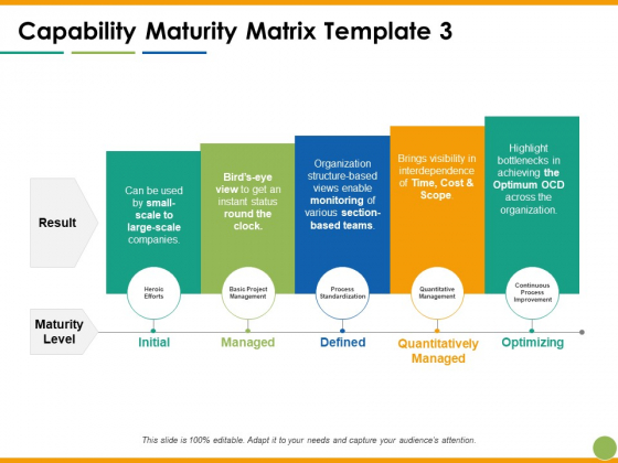 Capability Maturity Matrix Quantitatively Managed Ppt PowerPoint Presentation Show Format Ideas