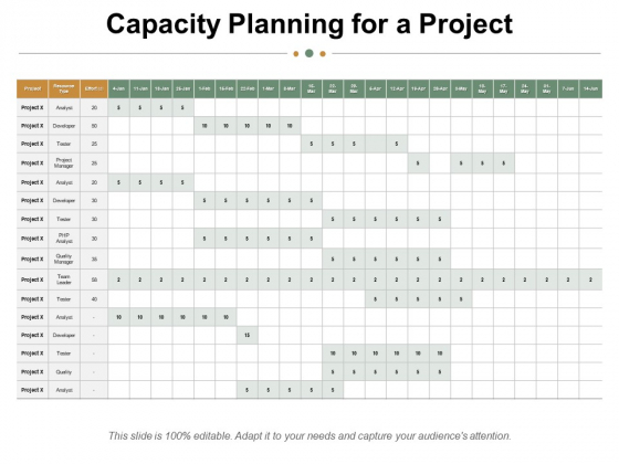 Capacity Planning For A Project Ppt PowerPoint Presentation Styles Influencers