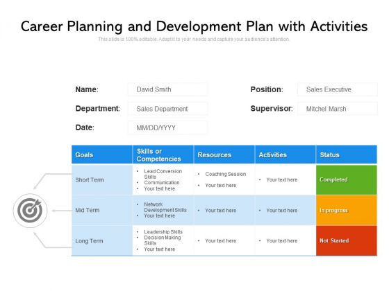 Career Planning And Development Plan With Activities Ppt PowerPoint Presentation File Background Image PDF Career Planning And Development Plan With Activities Ppt PowerPoint Presentation File Background Image PDF