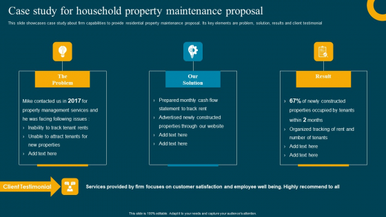 Case Study For Household Property Maintenance Proposal Mockup PDF