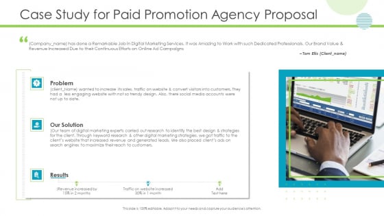 Case Study For Paid Promotion Agency Proposal Summary PDF Case Study For Paid Promotion Agency Proposal Summary PDF