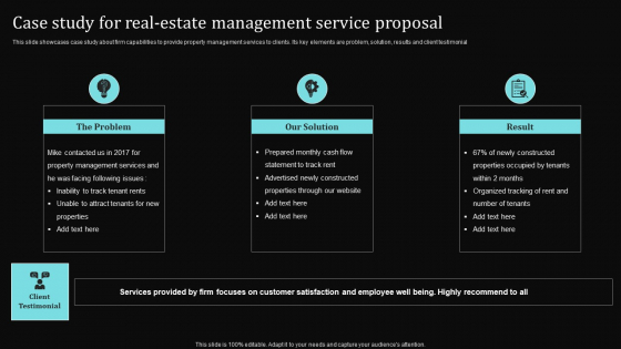Case Study For Real Estate Management Service Proposal Ppt File Sample PDF