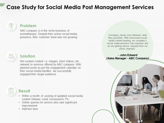 Case Study For Social Media Post Management Services Ppt PowerPoint Presentation Outline Gridlines PDF Case Study For Social Media Post Management Services Ppt PowerPoint Presentation Outline Gridlines PDF