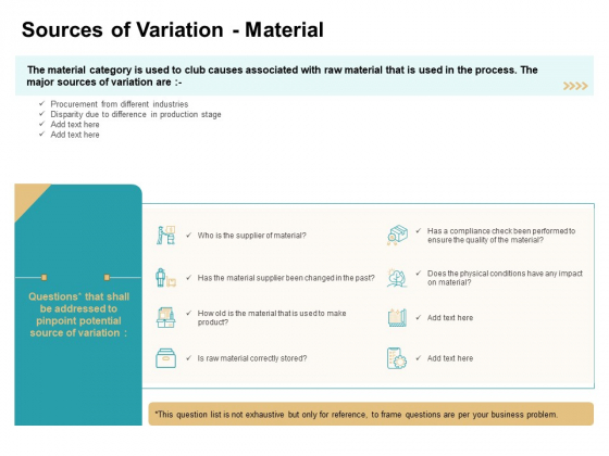 Cause And Effect For Business Problem Solution Sources Of Variation Material Summary PDF