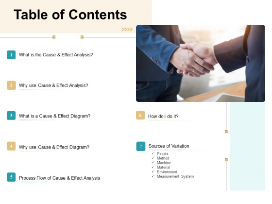 Cause And Effect For Business Problem Solution Table Of Contents Inspiration PDF Cause And Effect For Business Problem Solution Table Of Contents Inspiration PDF