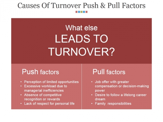 Causes Of Turnover Push And Pull Factors Ppt PowerPoint Presentation Inspiration Example Introduction