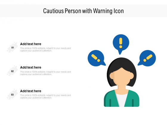 Cautious Person With Warning Icon Ppt PowerPoint Presentation File Professional PDF