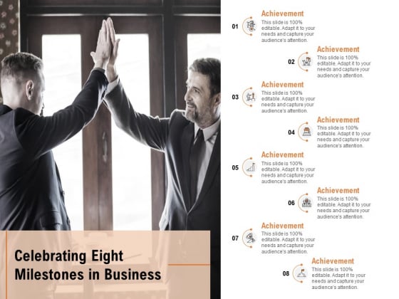 Celebrating Eight Milestones In Business Ppt PowerPoint Presentation Gallery Example