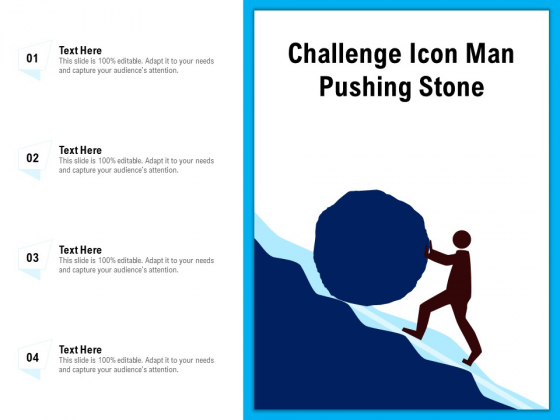 Challenge Icon Man Pushing Stone Ppt PowerPoint Presentation File Guide PDF