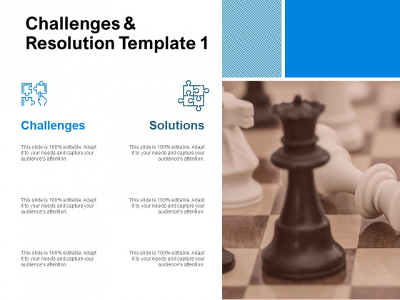 Challenges And Resolution Template Ppt PowerPoint Presentation Ideas Inspiration