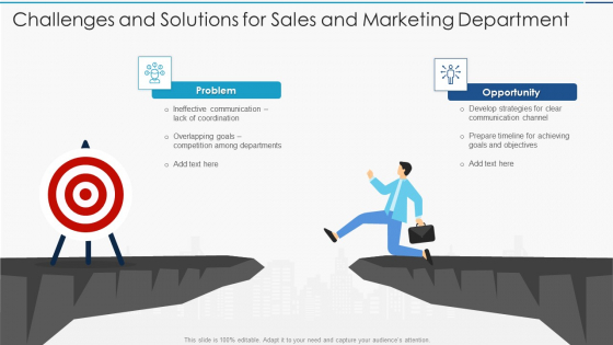 Challenges And Solutions For Sales And Marketing Department Clipart PDF