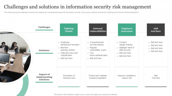 Challenges And Solutions In Information Security Risk Management Information Security Risk Administration Template PDF