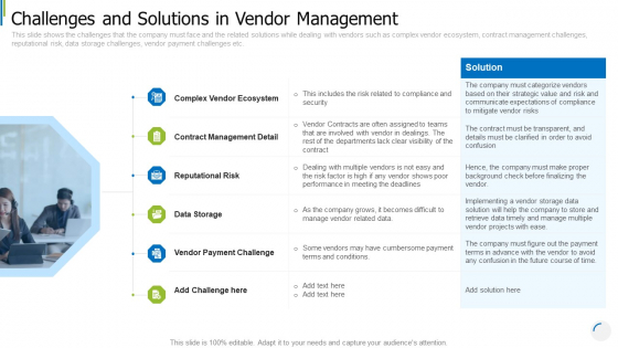 Challenges And Solutions In Vendor Management Summary PDF