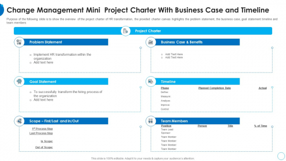 Change Management Mini Project Charter HR Change Management Tools Introduction PDF Change Management Mini Project Charter HR Change Management Tools Introduction PDF