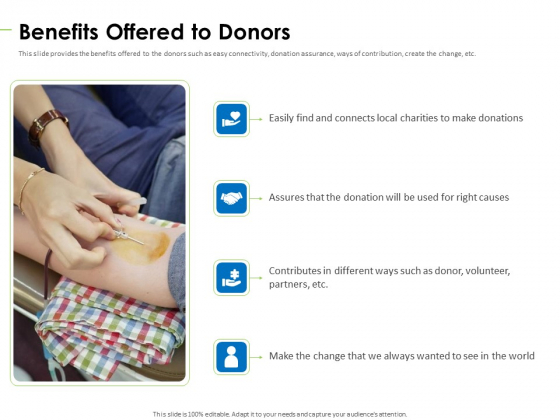Charity Pitch Deck Benefits Offered To Donors Guidelines PDF Charity Pitch Deck Benefits Offered To Donors Guidelines PDF