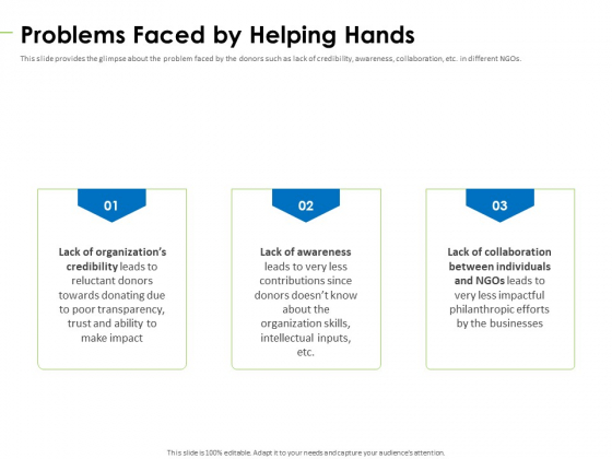 Charity Pitch Deck Problems Faced By Helping Hands Information PDF Charity Pitch Deck Problems Faced By Helping Hands Information PDF