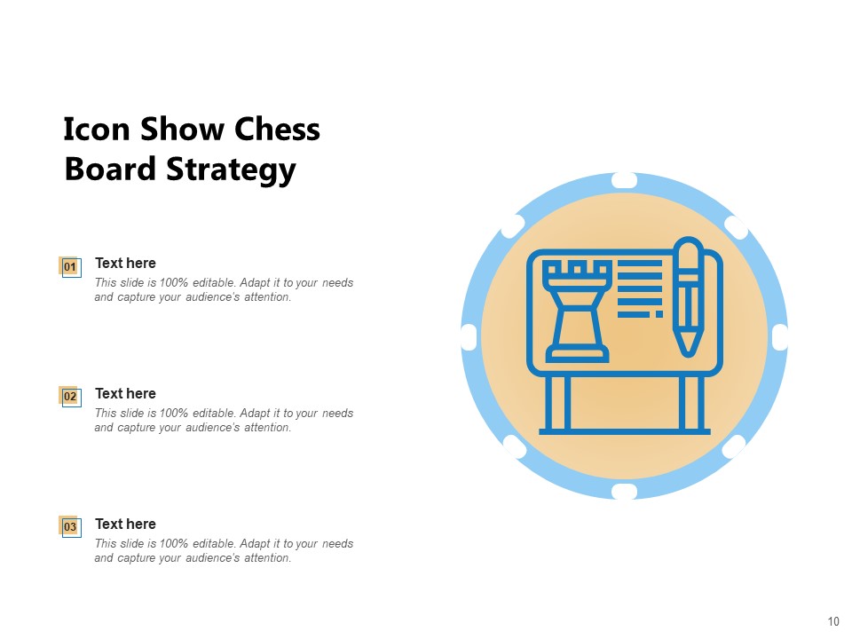 Checker Board Icon Chess Icon Chess Piece Board Strategy Ppt PowerPoint Presentation Complete Deck pre designed graphical