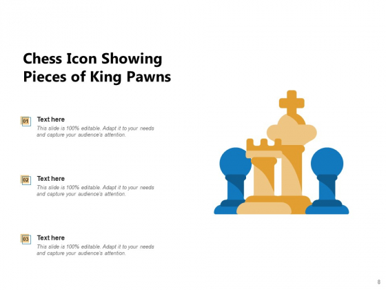 Checker Board Icon Chess Icon Chess Piece Board Strategy Ppt PowerPoint Presentation Complete Deck Slide 8