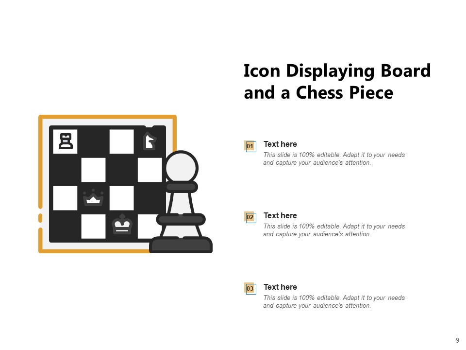 Checker Board Icon Chess Icon Chess Piece Board Strategy Ppt PowerPoint Presentation Complete Deck adaptable graphical