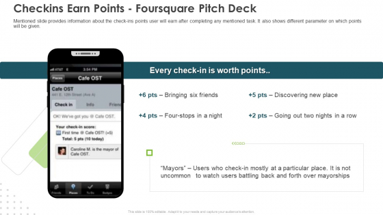 Checkins Earn Points Foursquare Pitch Deck Ppt Ideas Show PDF Checkins Earn Points Foursquare Pitch Deck Ppt Ideas Show PDF