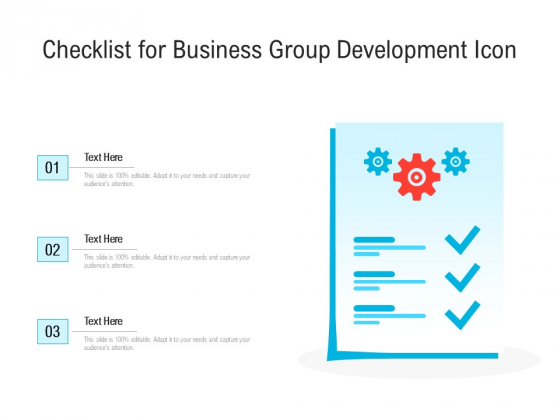 Checklist For Business Group Development Icon Ppt PowerPoint Presentation Gallery Shapes PDF Checklist For Business Group Development Icon Ppt PowerPoint Presentation Gallery Shapes PDF