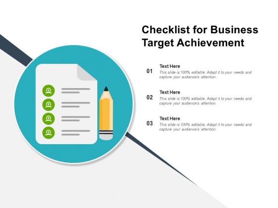 Checklist For Business Target Achievement Ppt PowerPoint Presentation Tips PDF