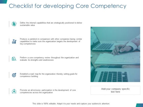 Checklist For Developing Core Competency Ppt PowerPoint Presentation Gallery Graphics Pictures