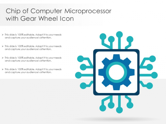 Chip Of Computer Microprocessor With Gear Wheel Icon Ppt PowerPoint Presentation Professional Infographics PDF