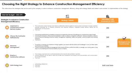Choosing The Right Strategy To Enhance Construction Management Efficiency Download PDF Choosing The Right Strategy To Enhance Construction Management Efficiency Download PDF