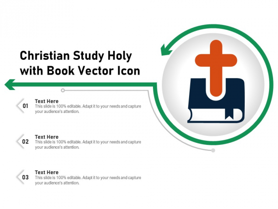 Christian Study Holy With Book Vector Icon Ppt PowerPoint Presentation File Structure PDF