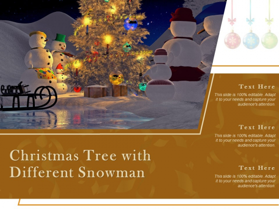 Christmas Tree With Different Snowman Ppt PowerPoint Presentation Icon Background Image PDF
