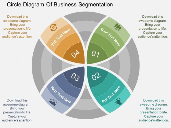 Circle Diagram Of Business Segmentation Powerpoint Template