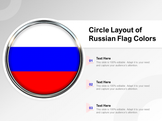 Circle Layout Of Russian Flag Colors Ppt PowerPoint Presentation Gallery Icons PDF
