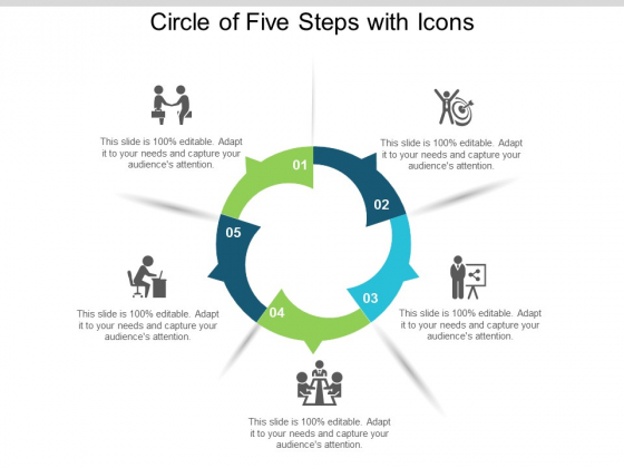 Circle Of Five Steps With Icons Ppt Powerpoint Presentation Pictures Format Ideas