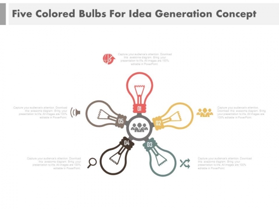 Circle Of Idea Bulbs With Icons Powerpoint Slides
