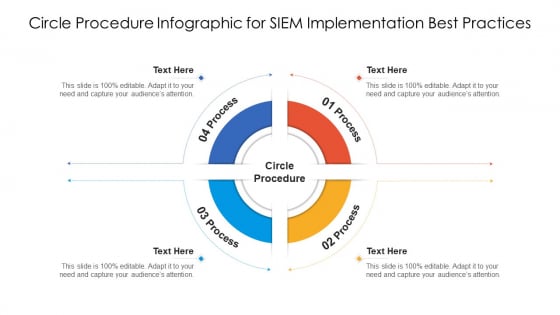 Circle Procedure Infographic For SIEM Implementation Best Practices Ppt Slides Display PDF Circle Procedure Infographic For SIEM Implementation Best Practices Ppt Slides Display PDF